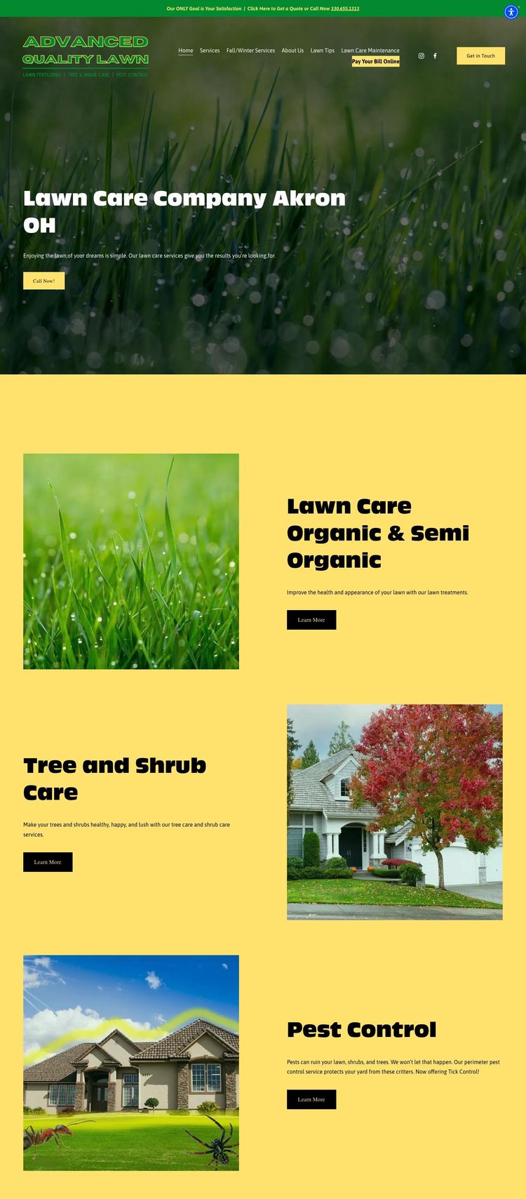 Screenshot 2 of AQL4U (Example Squarespace Lawn Care Website)