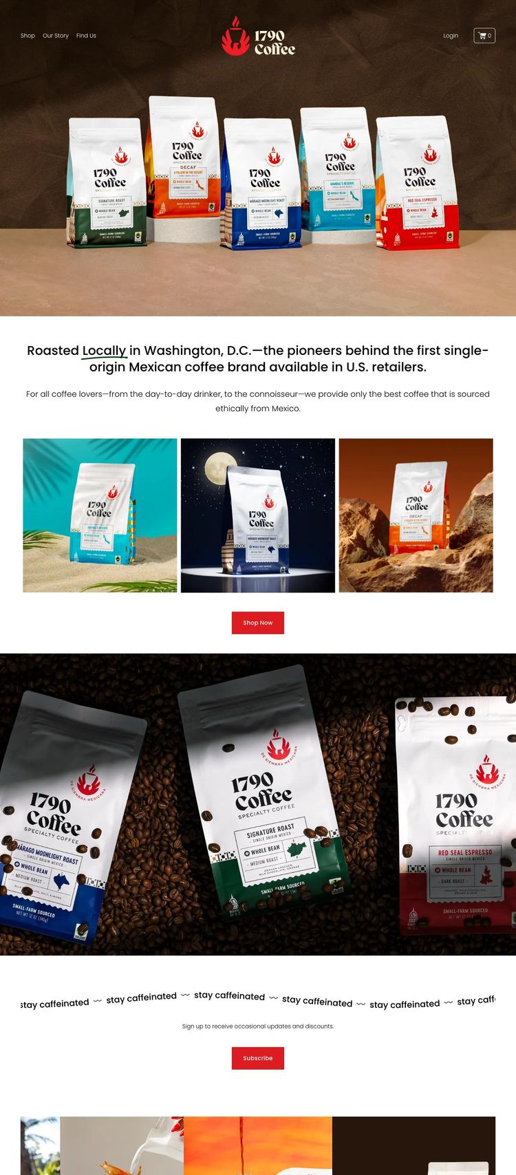 Screenshot 1 of 1790 Coffee (Example Squarespace Ecommerce (General) Website)