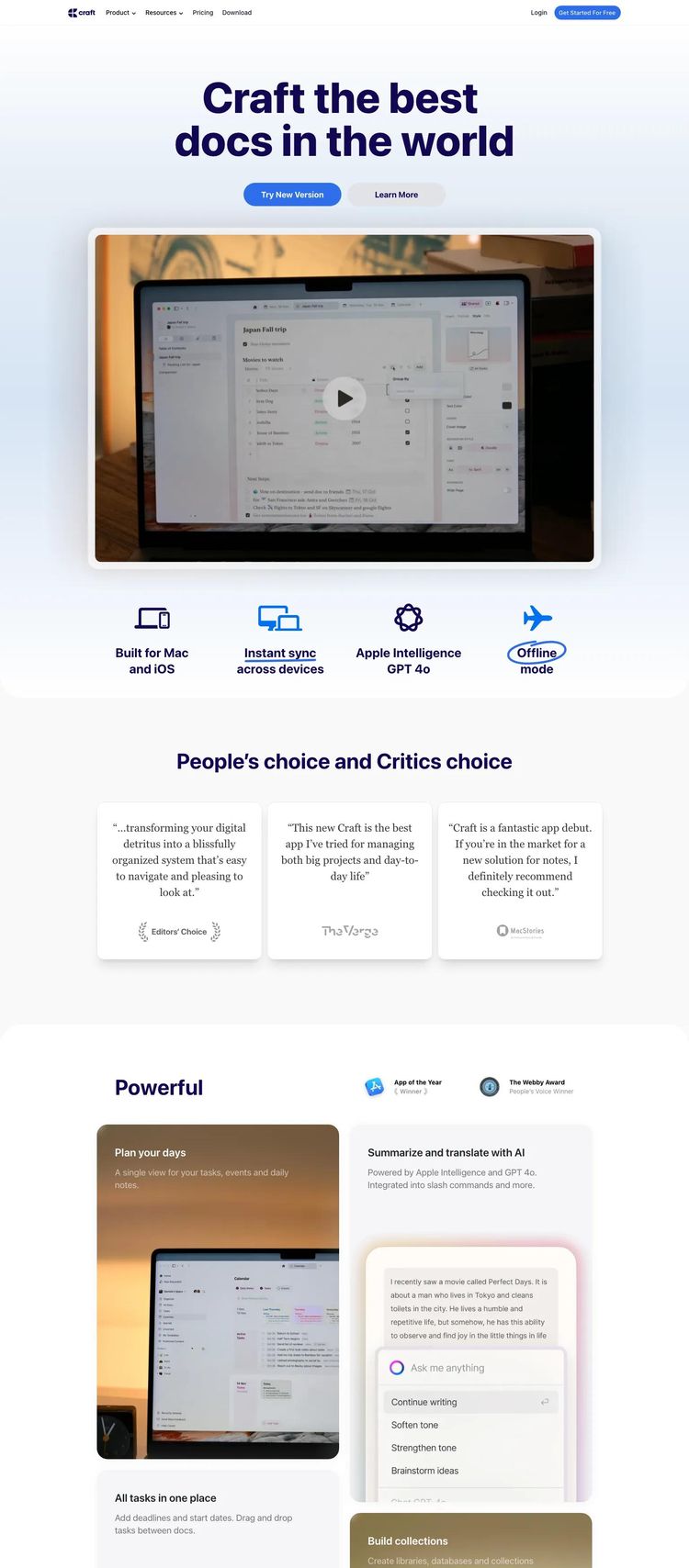 Screenshot 2 of Craft (Example Next.js Productivity and Collaboration Website)