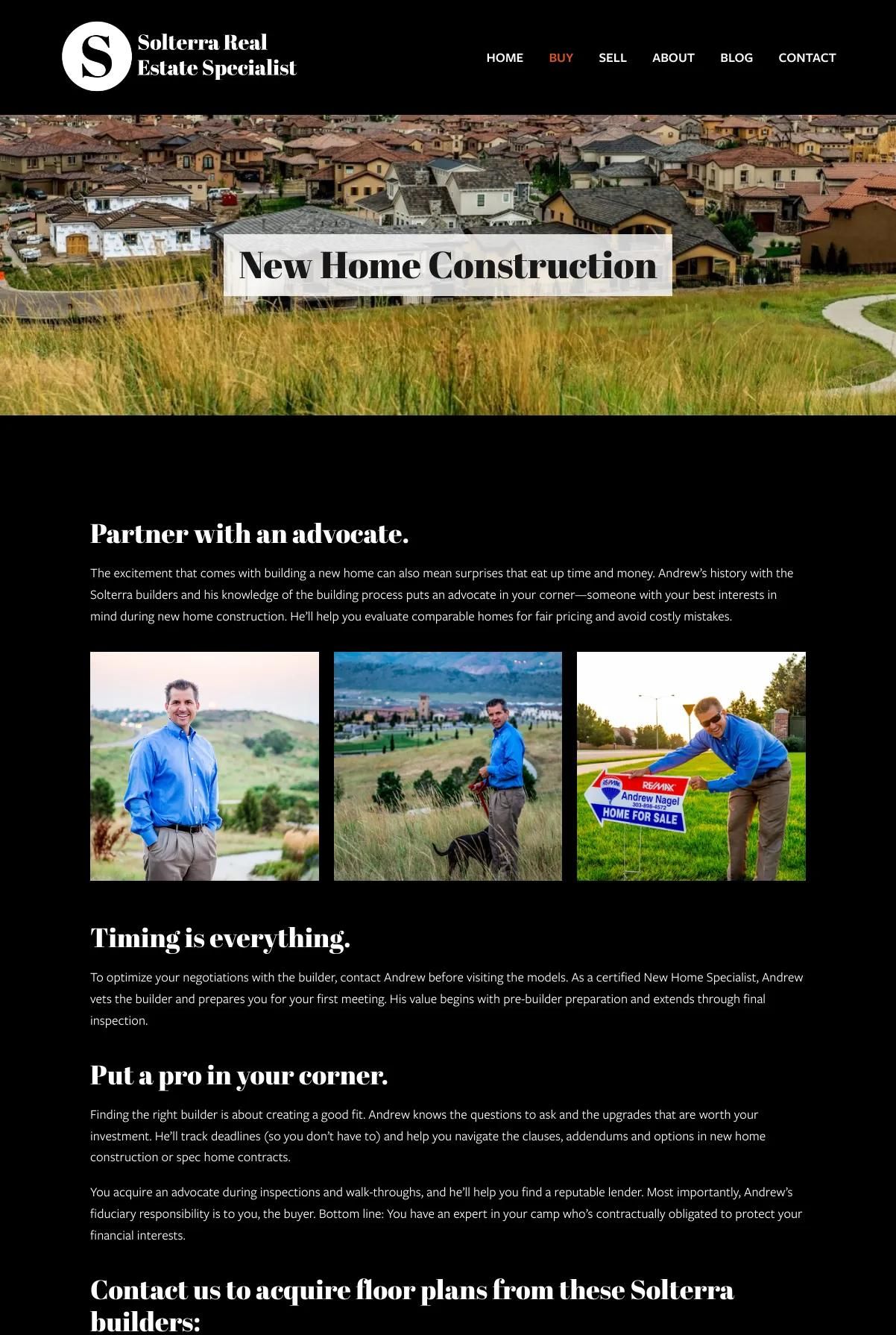 Screenshot 2 of Solterra Real Estate Specialist (Example Squarespace Real Estate Website)