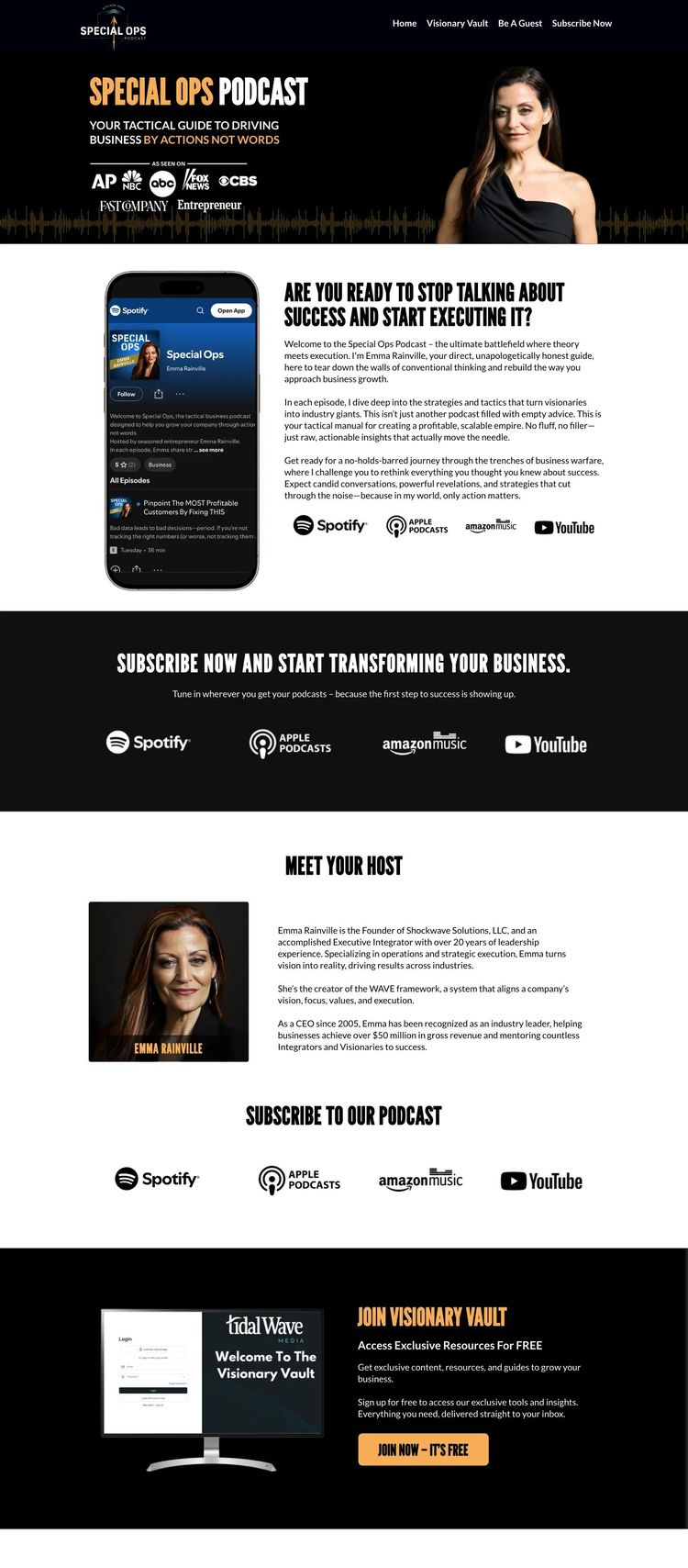 Screenshot 2 of Special Ops Podcast (Example Nuxt Podcast Website)