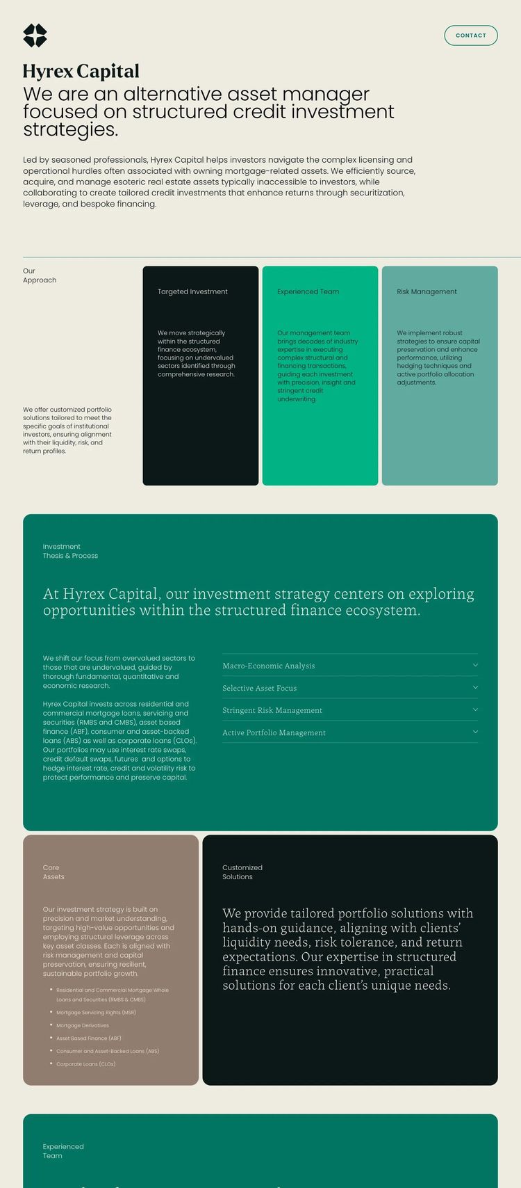 Screenshot 2 of Hyrex Capital (Example Squarespace Financial Advisor Website)
