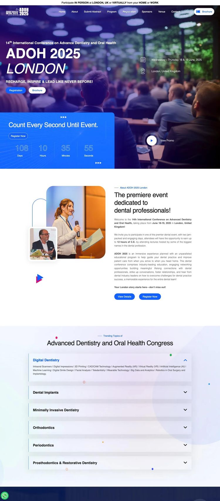 Screenshot 2 of ADOH 2025 (Example undefined Conference Website)