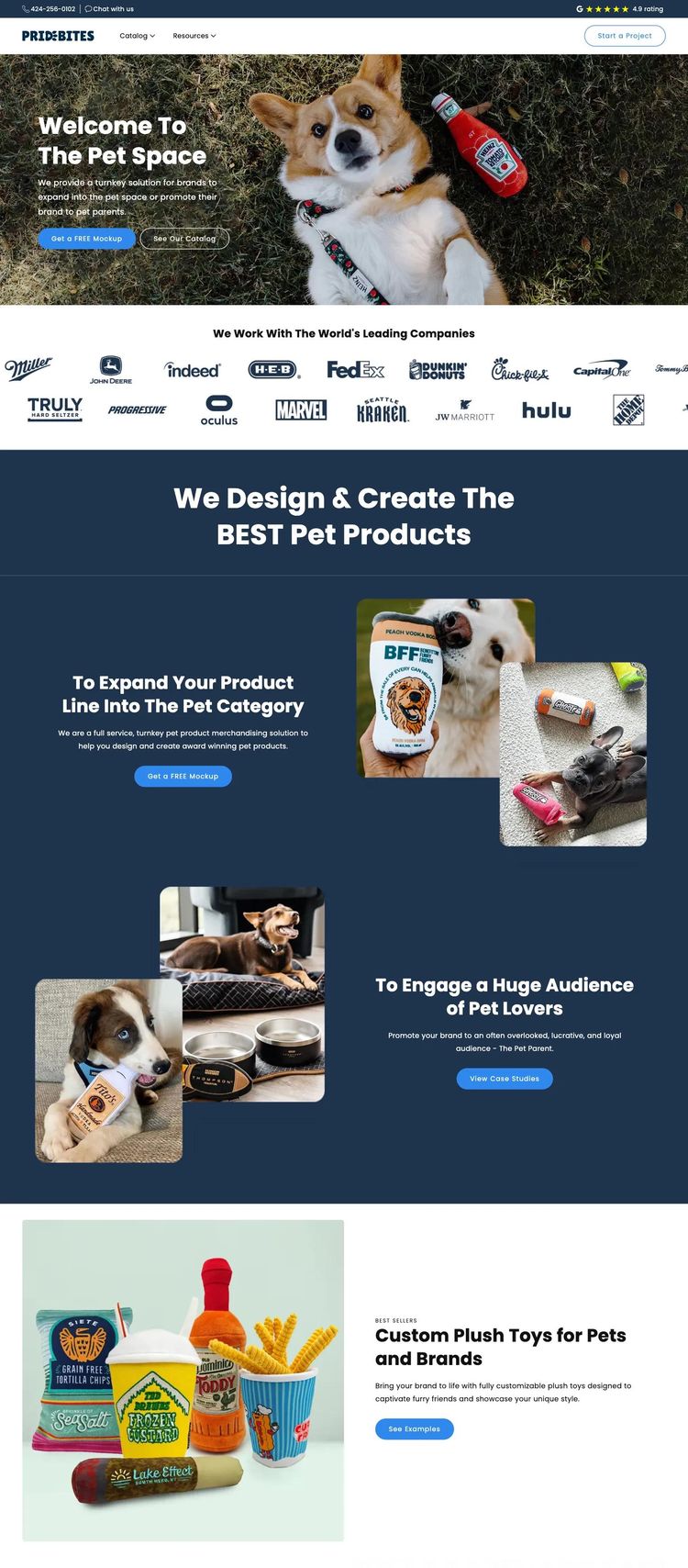 Screenshot 2 of PrideBites (Example Shopify Pet Services Website)