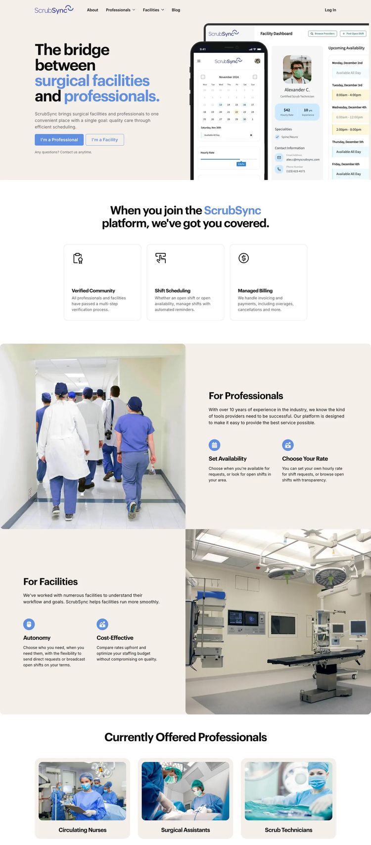 Screenshot 2 of ScrubSync (Example Squarespace Medical Practice Website)