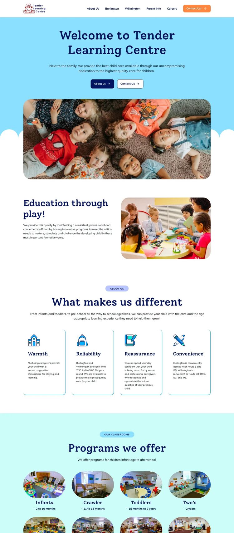 Screenshot 2 of Tender Learning Centre (Example WordPress Child Care Website)
