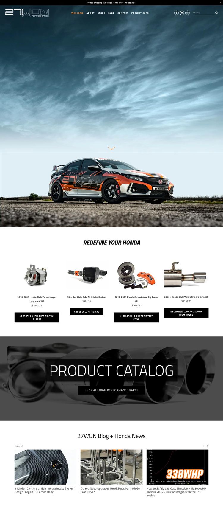 Screenshot 2 of 27WON (Example Squarespace Automotive Website)
