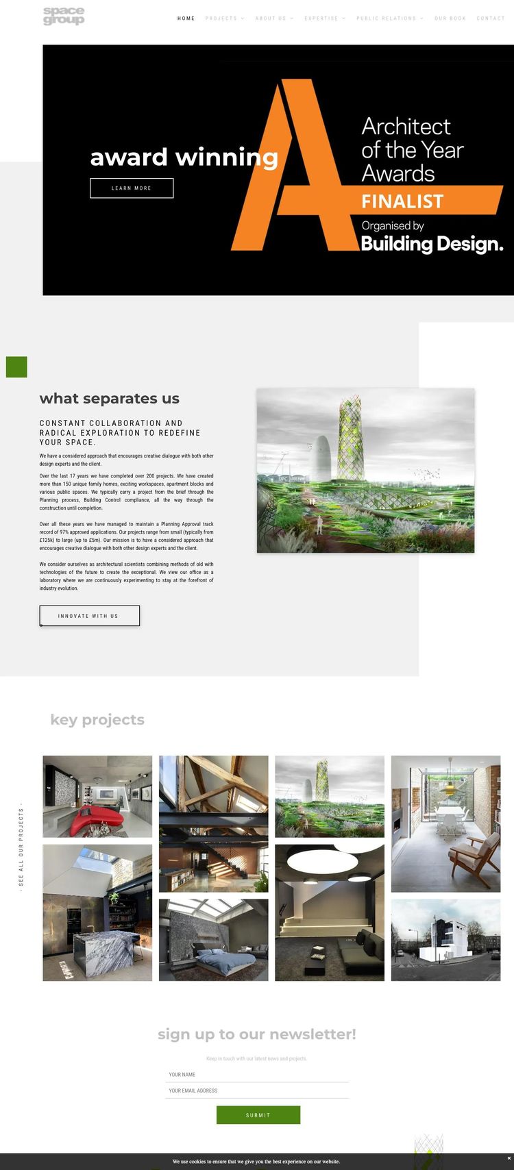 Screenshot 1 of Space Group (Example Duda Architect Website)