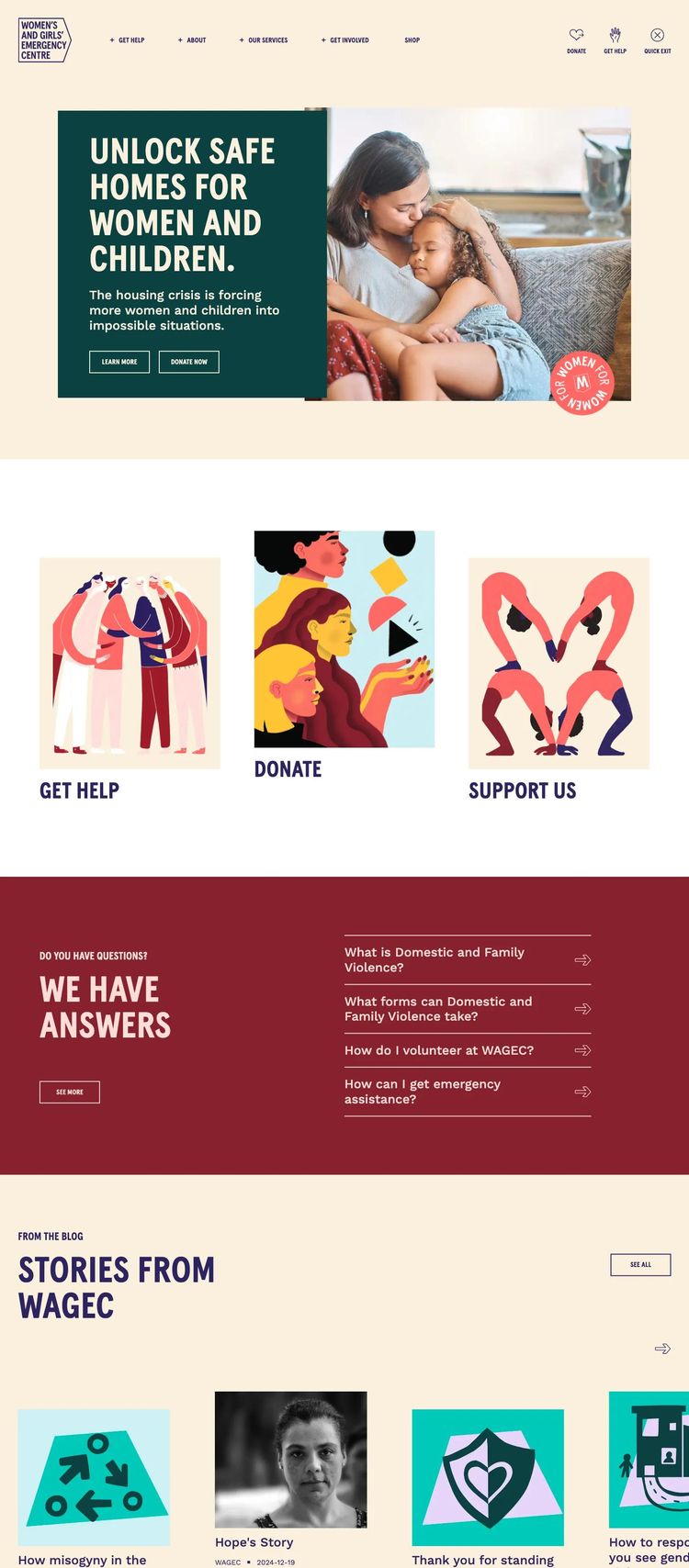Screenshot 2 of WAGEC (Example Gatsby Nonprofit Organization Website)