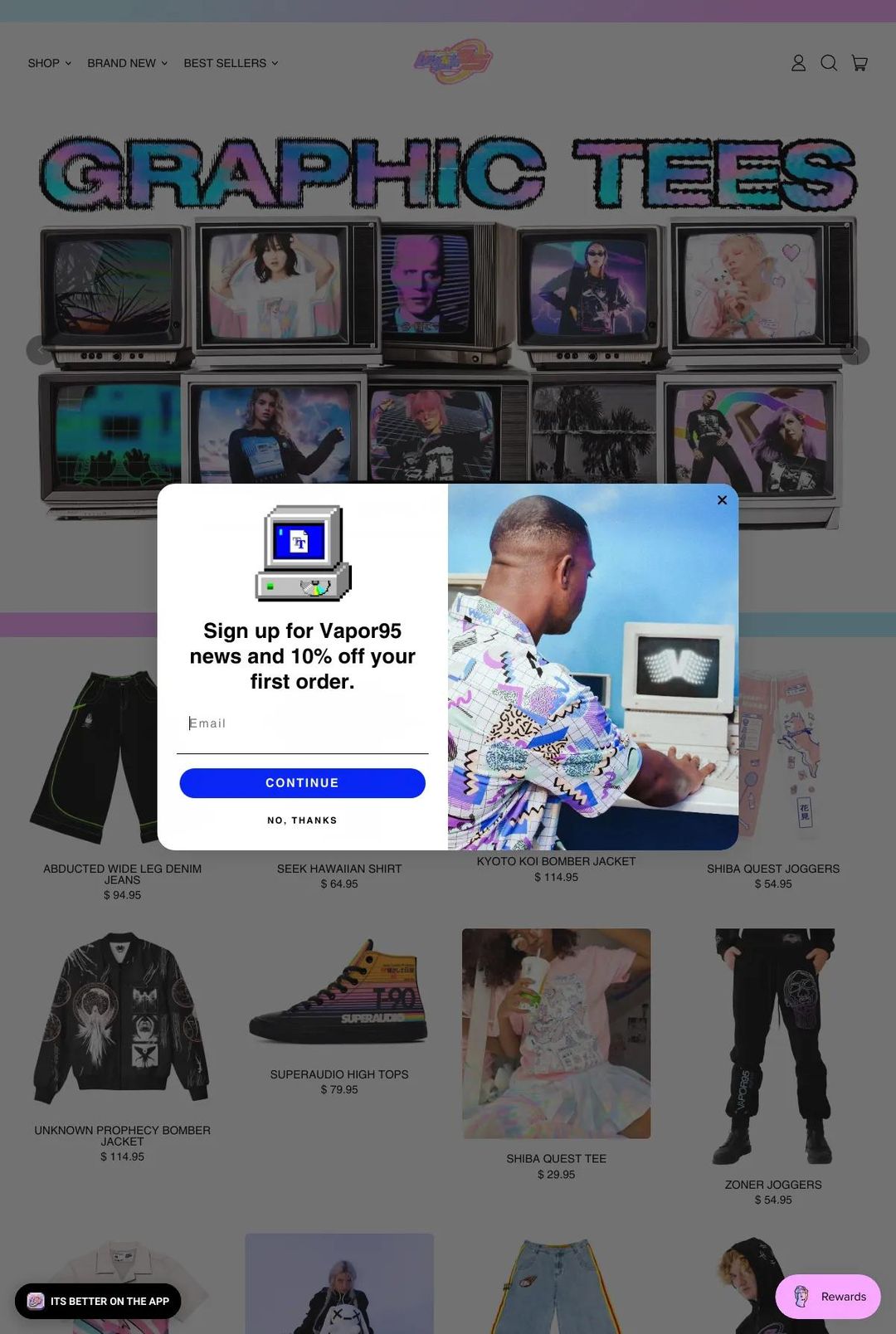 Screenshot 1 of Vapor95 (Example Shopify Clothing Website)