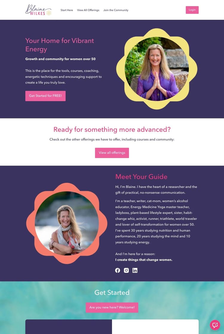 Screenshot 1 of Blaine Wilkes (Example Podia Website)