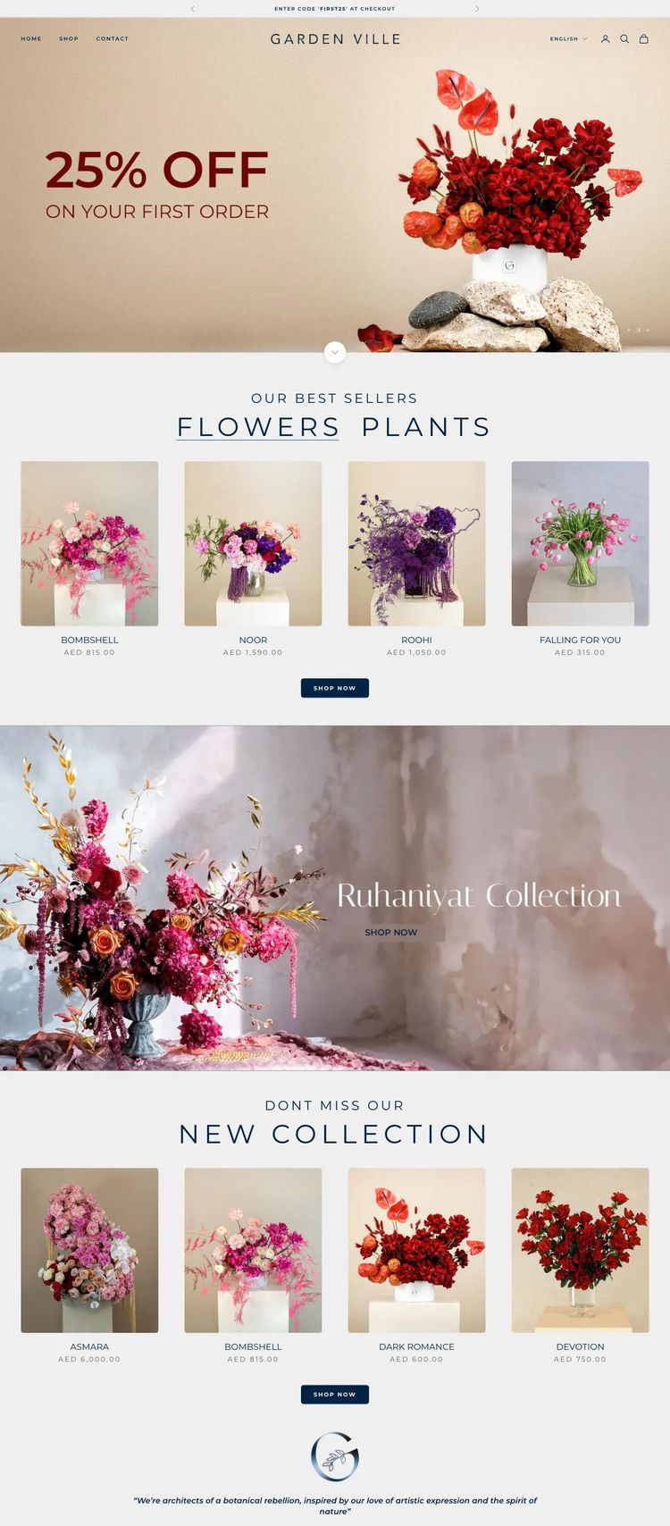 Screenshot 2 of Gardenville (Example Shopify Florist Website)