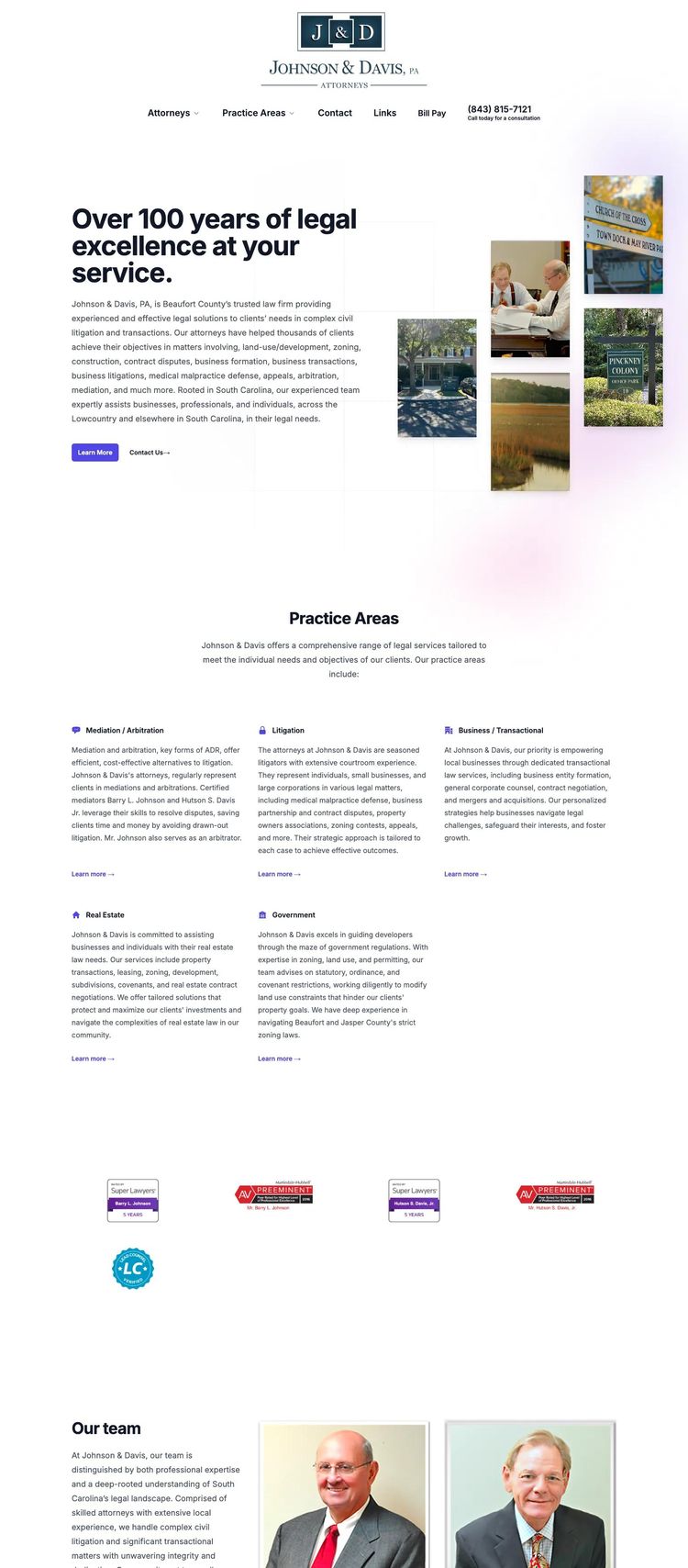 Screenshot 2 of Johnson & Davis (Example Next.js Law Firm Website)