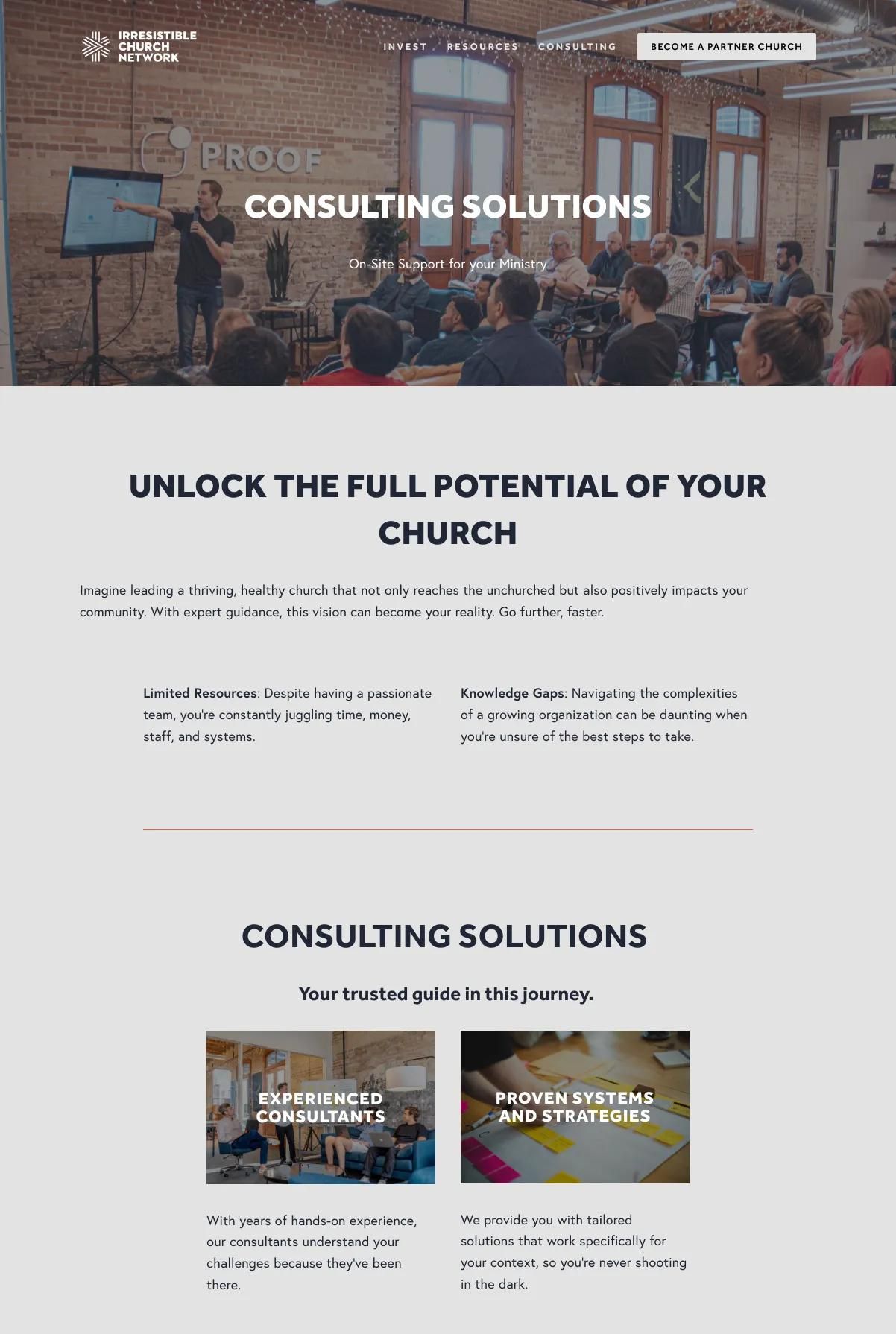 Screenshot 2 of Irresistible Church Network (Example Squarespace Church Website)
