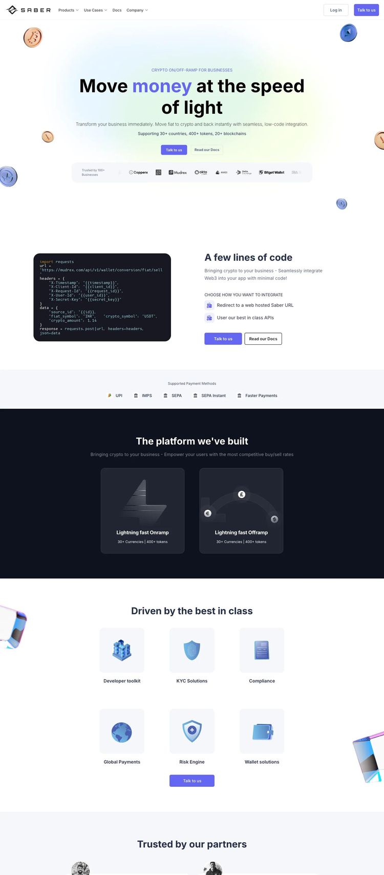 Screenshot 2 of Saber (Example Framer Financial Advisor Website)