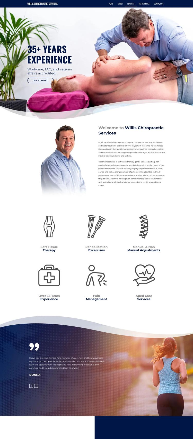 Screenshot 2 of Willis Chiropractic Services (Example WordPress Chiropractor Website)