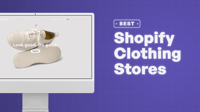 "Best Clothing Stores on Shopify" with screenshots of the clothing websites on Shopify