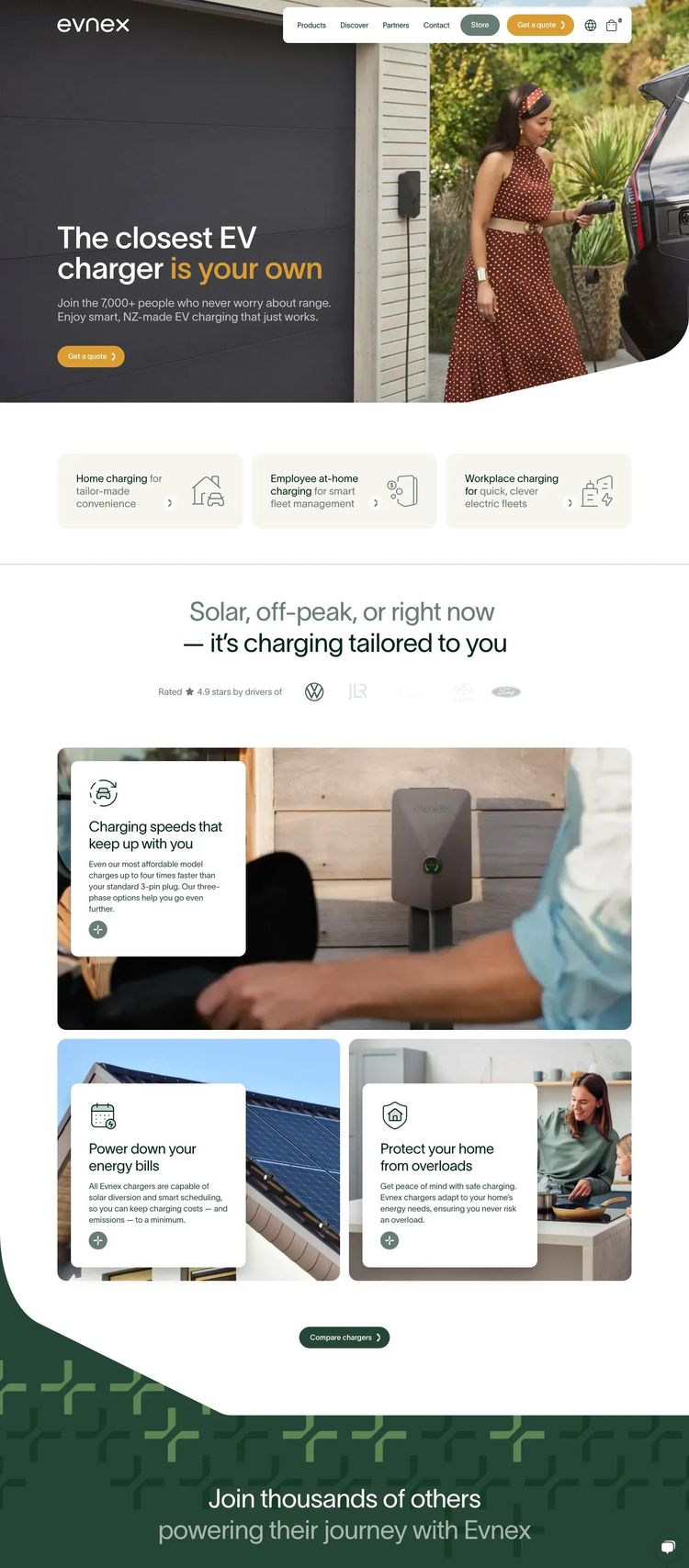 Screenshot 2 of Evnex (Example Webflow Solar Website)