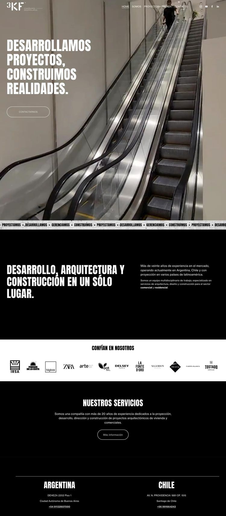 Screenshot 2 of 3KF (Example Squarespace Architect Website)