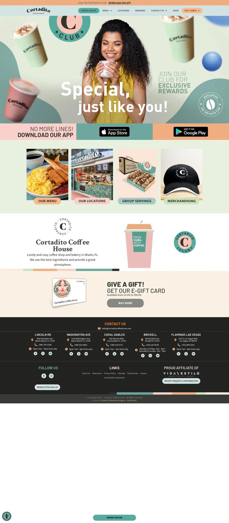 Screenshot 2 of Cortadito Coffee House (Example WordPress Coffee Shop/Café Website)