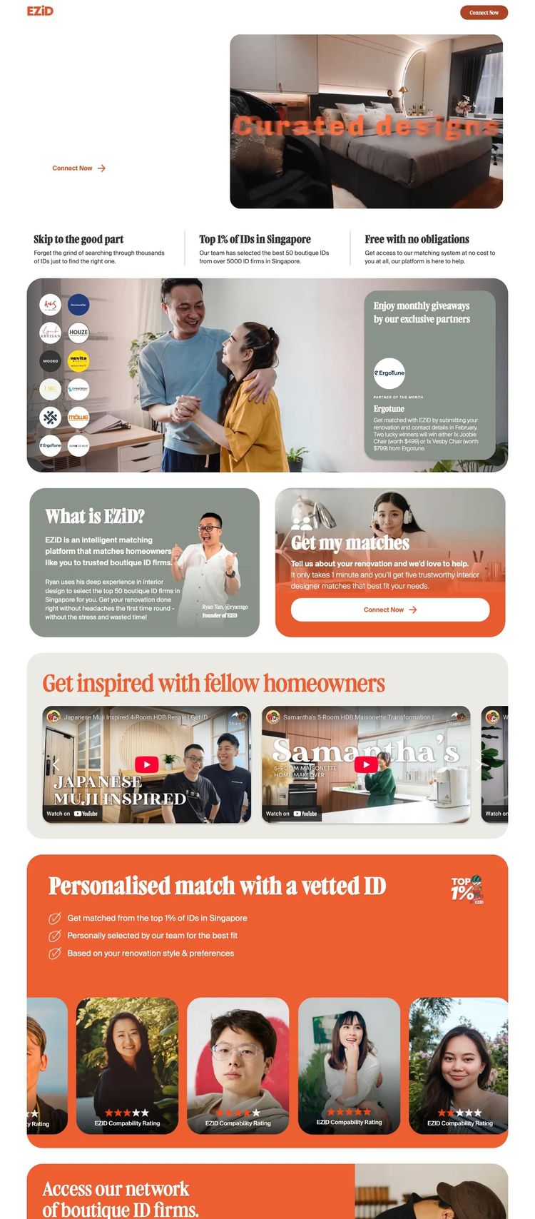 Screenshot 1 of EZID (Example Webflow Interior Designer Website)