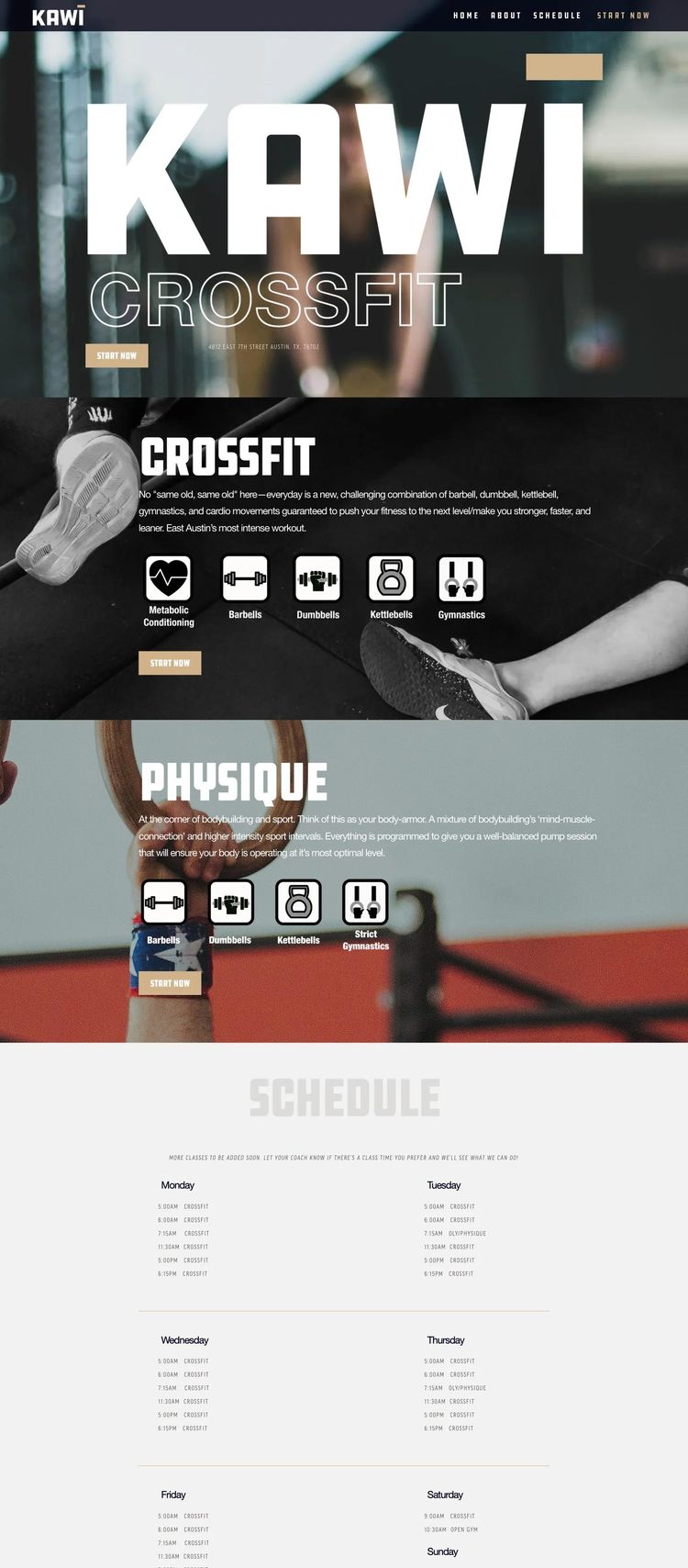Screenshot 1 of KAWI (CrossFit) (Example Squarespace Fitness Website)