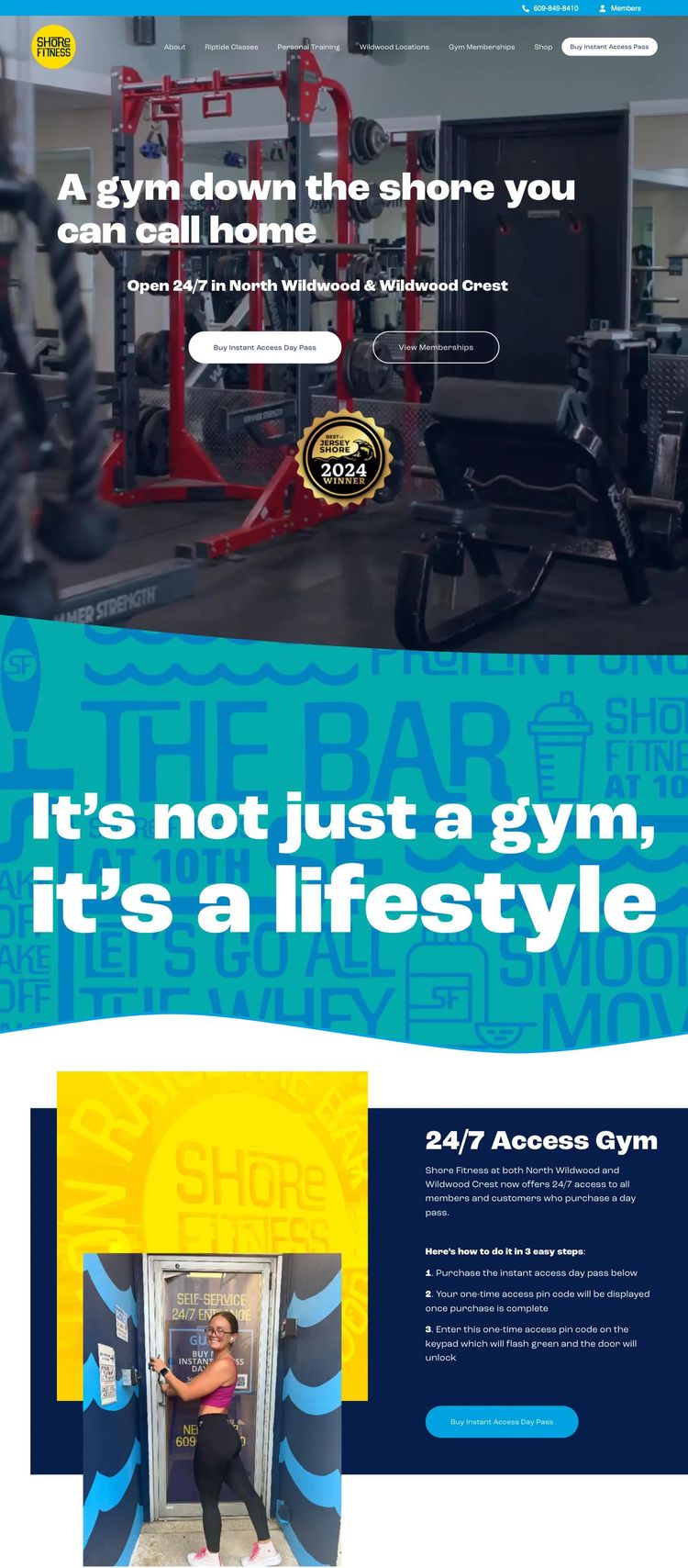 Screenshot 2 of Shore Fitness (Example Squarespace Fitness Website)