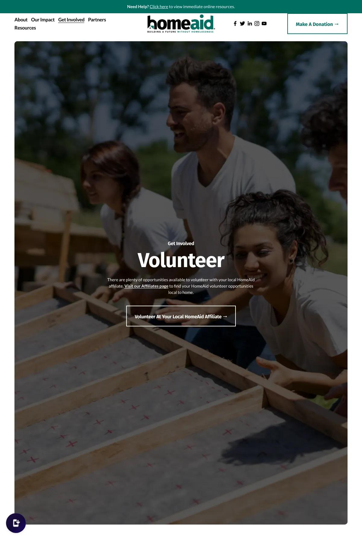 Screenshot 3 of HomeAid (Example Squarespace Nonprofit Website)