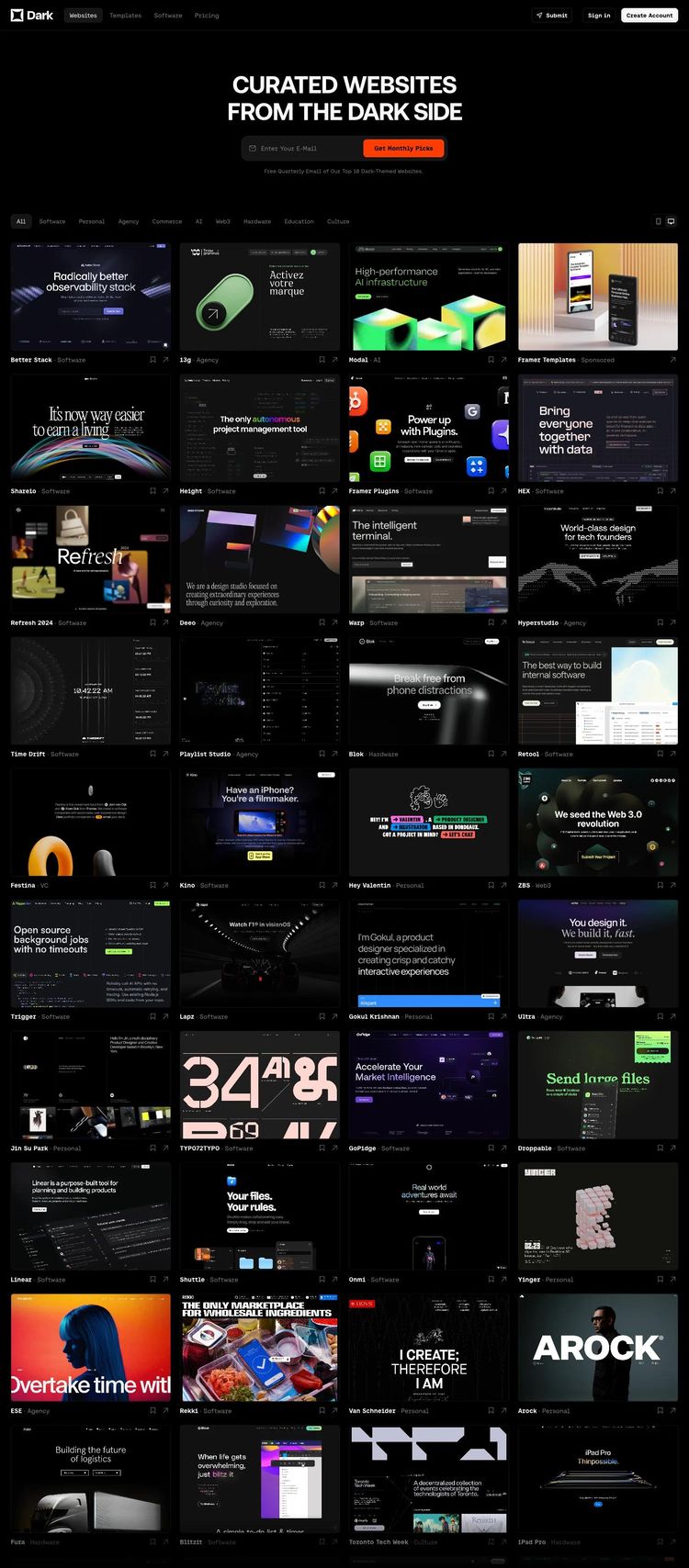 Screenshot 2 of Dark Design (Example Framer Design Agency/Studio Website)