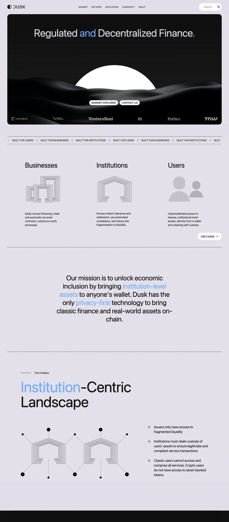 Screenshot 2 of Dusk (Example Svelte Cryptocurrency Website)
