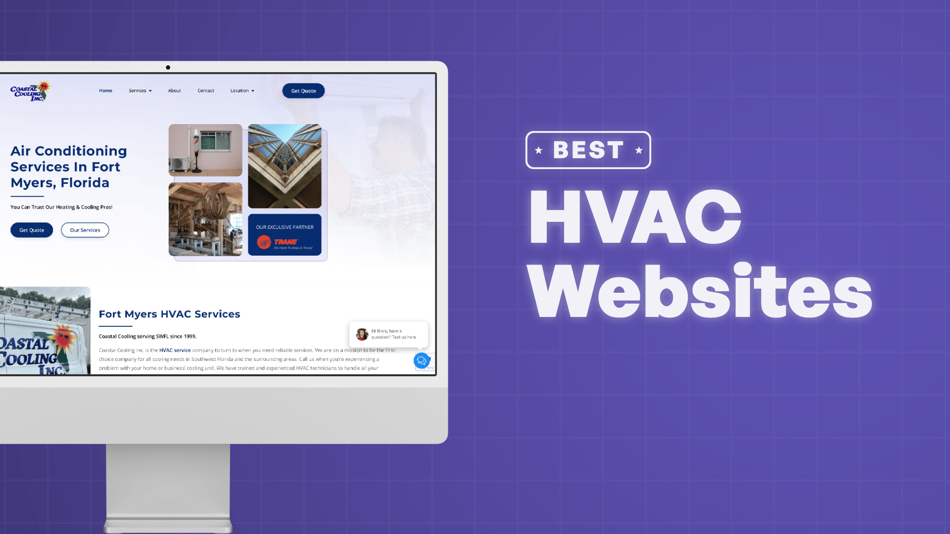 "Best HVAC Websites" with screenshots of the best HVAC websites