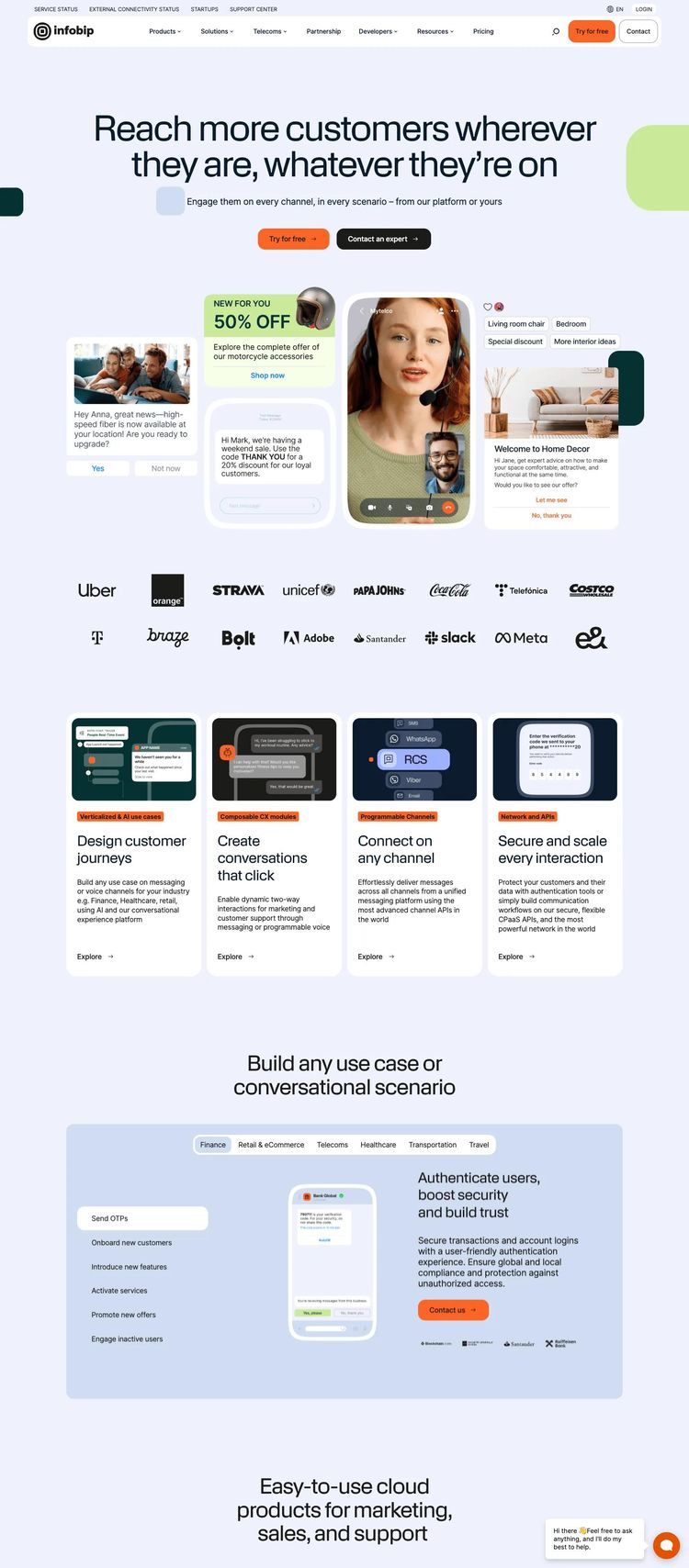 Screenshot 1 of Infobip (Example WordPress AI and Machine Learning Website)