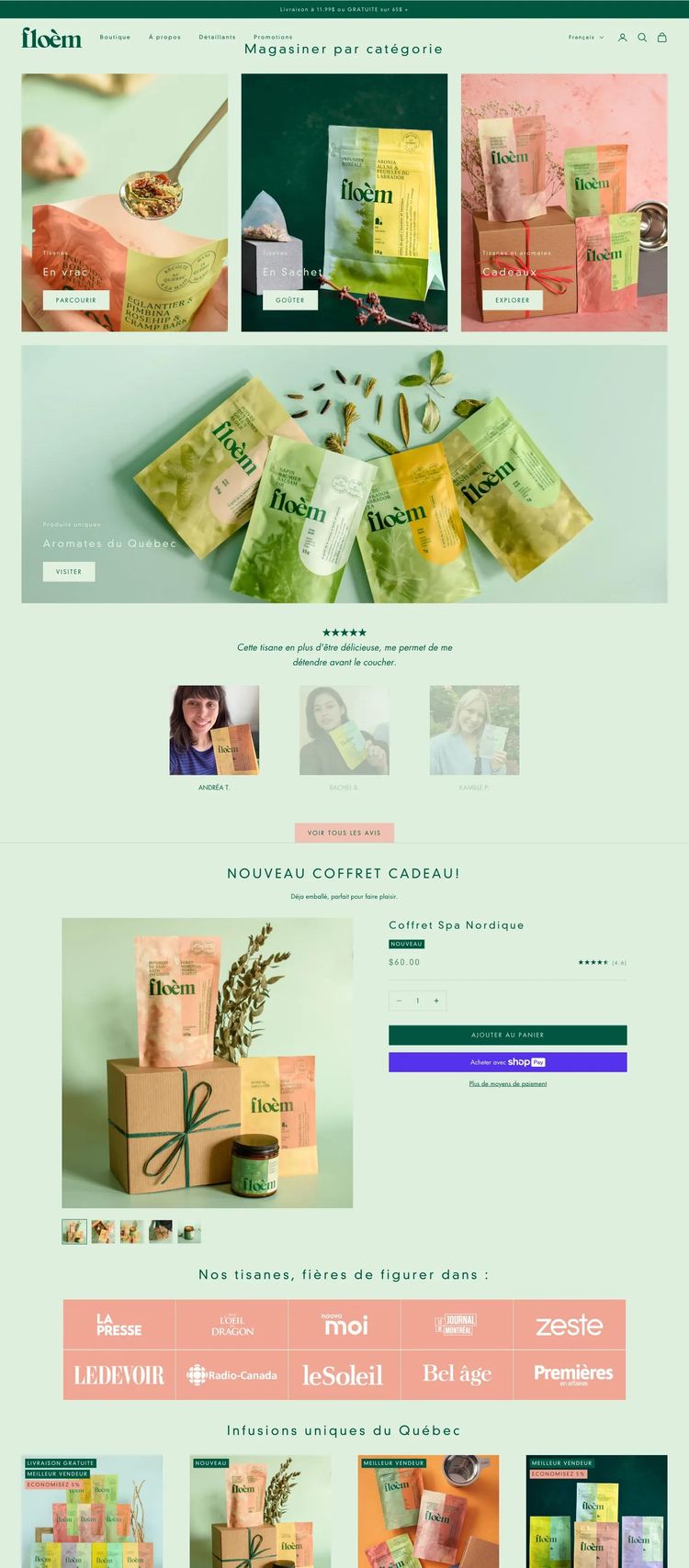 Screenshot 2 of Floèm (Example Shopify Food and Beverage Website)