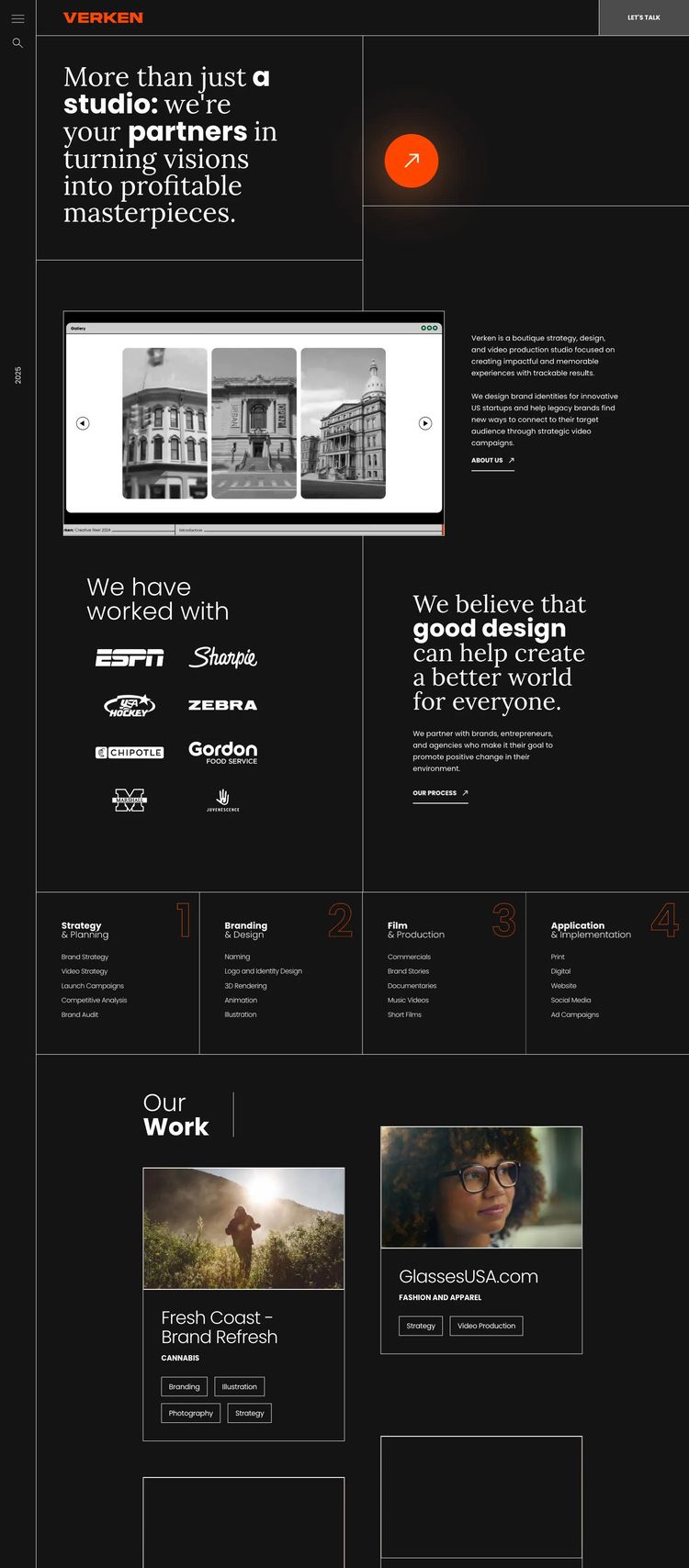 Screenshot 2 of Verken (Example Webflow Design Agency/Studio Website)