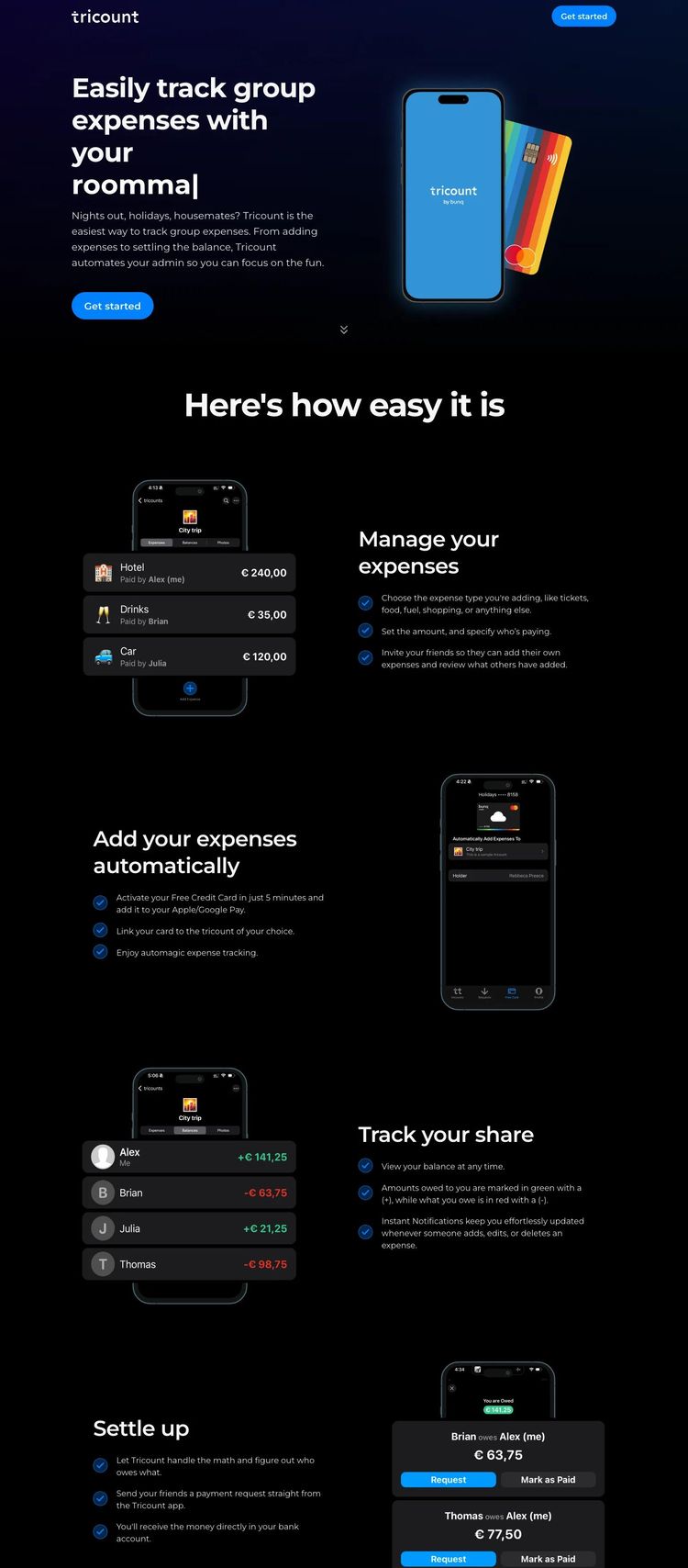 Screenshot 2 of Tricount (Example Framer Mobile App Website)
