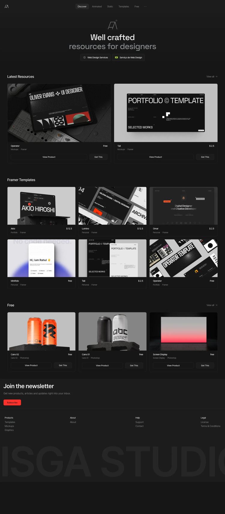 Screenshot 2 of Fisga (Example Framer Design Agency/Studio Website)