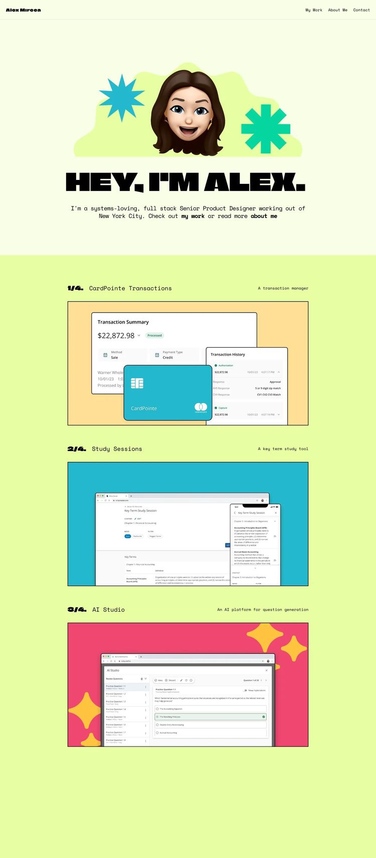 Screenshot 2 of Alex Mircea (Example Framer Design Agency/Studio Website)