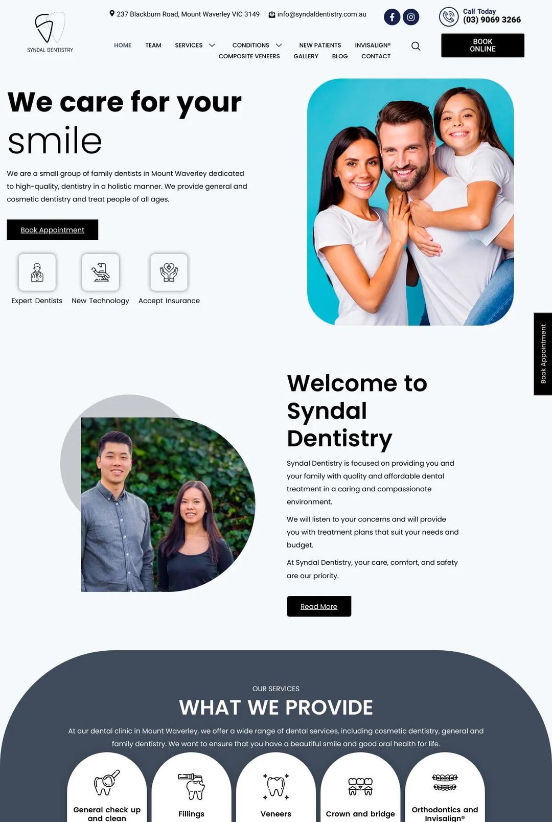 Screenshot 1 of Syndal Dentistry (Example Squarespace Dentist Website)