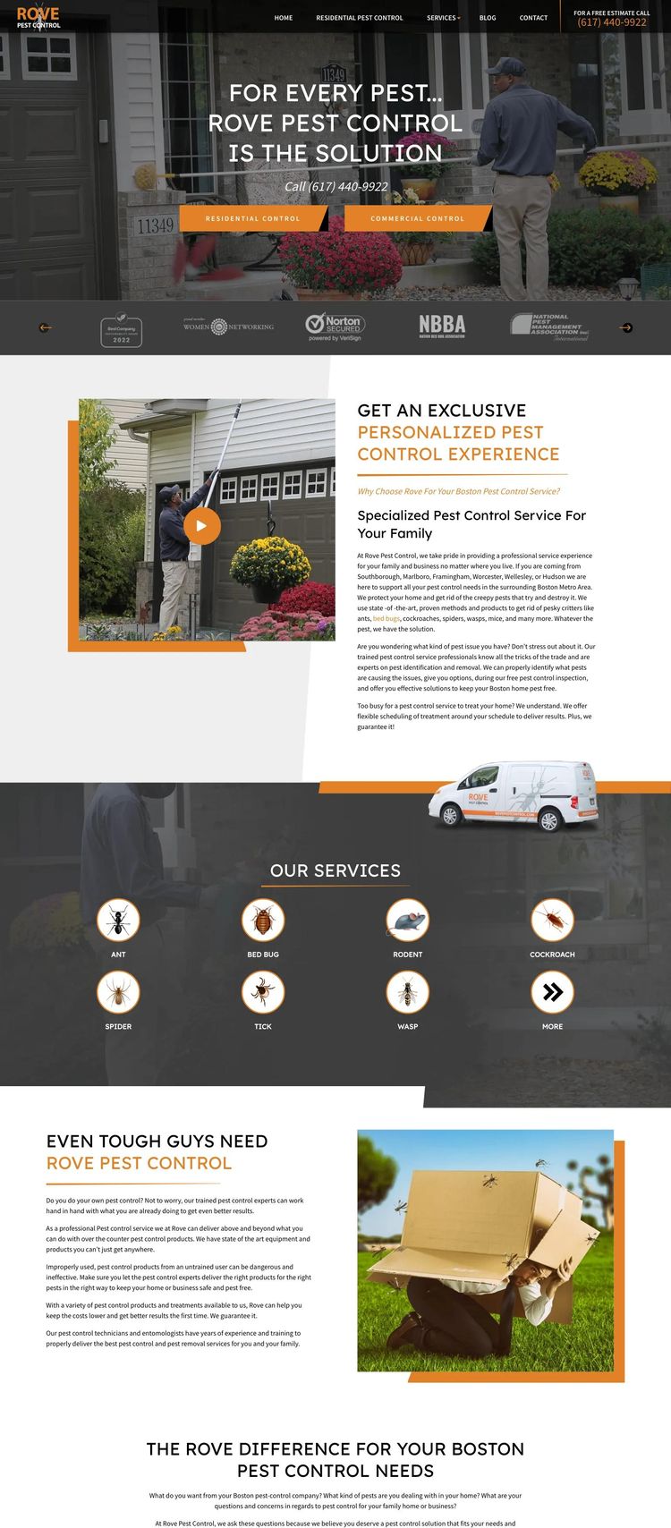 Screenshot 2 of Rove Pest Control (Example WordPress Pest Control Website)