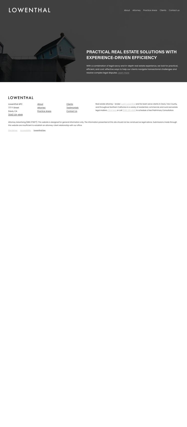 Screenshot 1 of Lowenthal APC (Example Squarespace Law Firm Website)