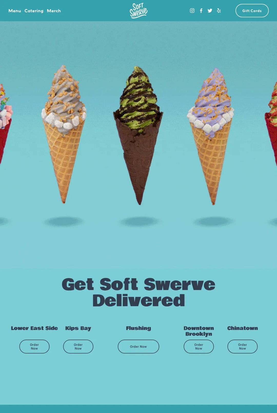 Screenshot 1 of Soft Swerve Ice Cream (Example Squarespace Restaurant Website)