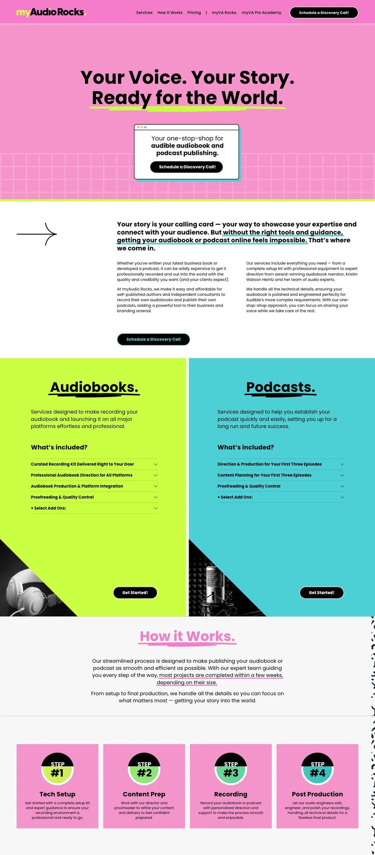 Screenshot 2 of myAudio Rocks (Example Squarespace Audio Production Website)