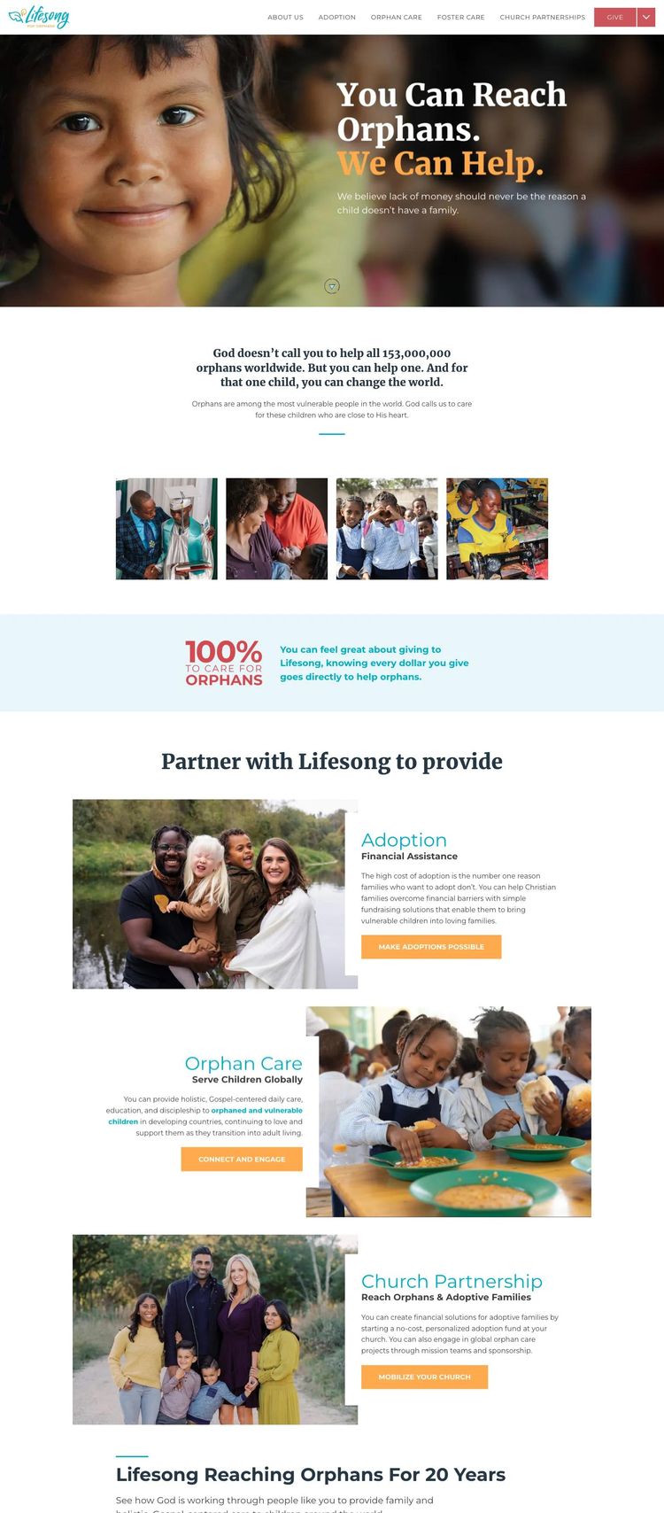 Screenshot 2 of Lifesong (Example WordPress Nonprofit Organization Website)