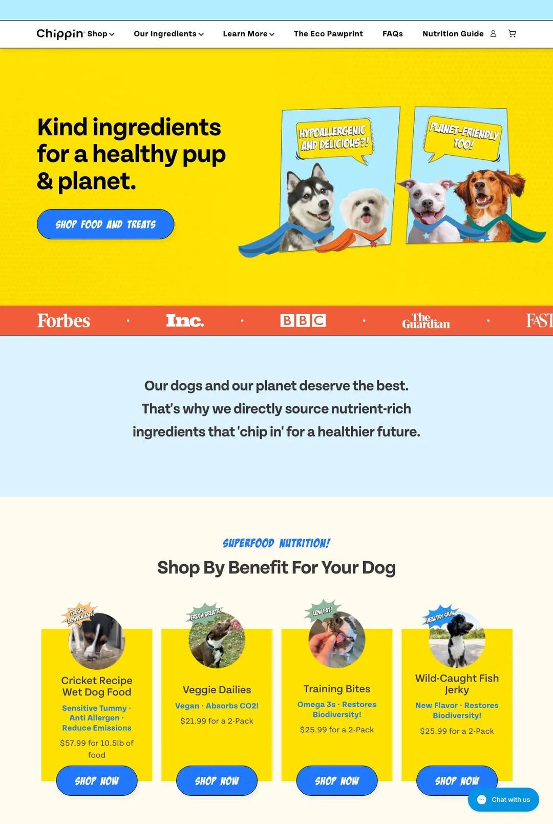 Screenshot 1 of Chippin (Example Shopify Pet Website)
