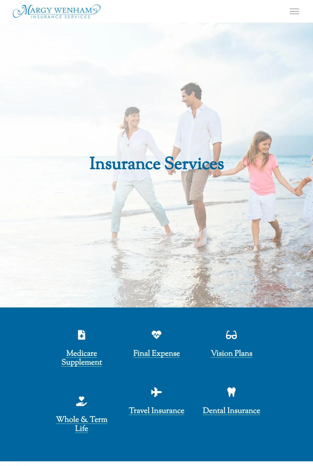 Screenshot 3 of Margy Wenham Insurance (Example Squarespace Insurance Agent Website)