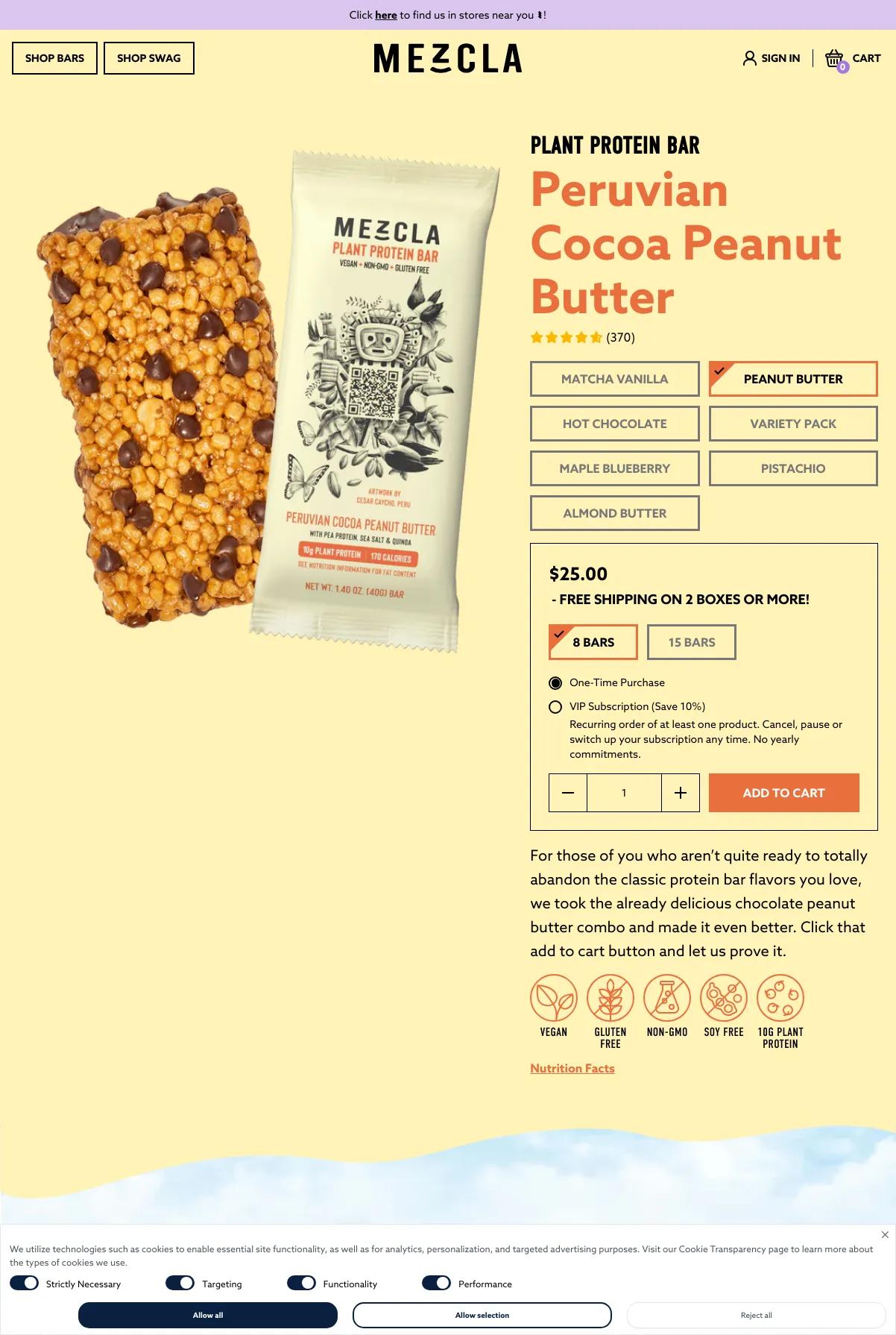 Screenshot 2 of Mezcla (Example Shopify Food and Beverage Website)