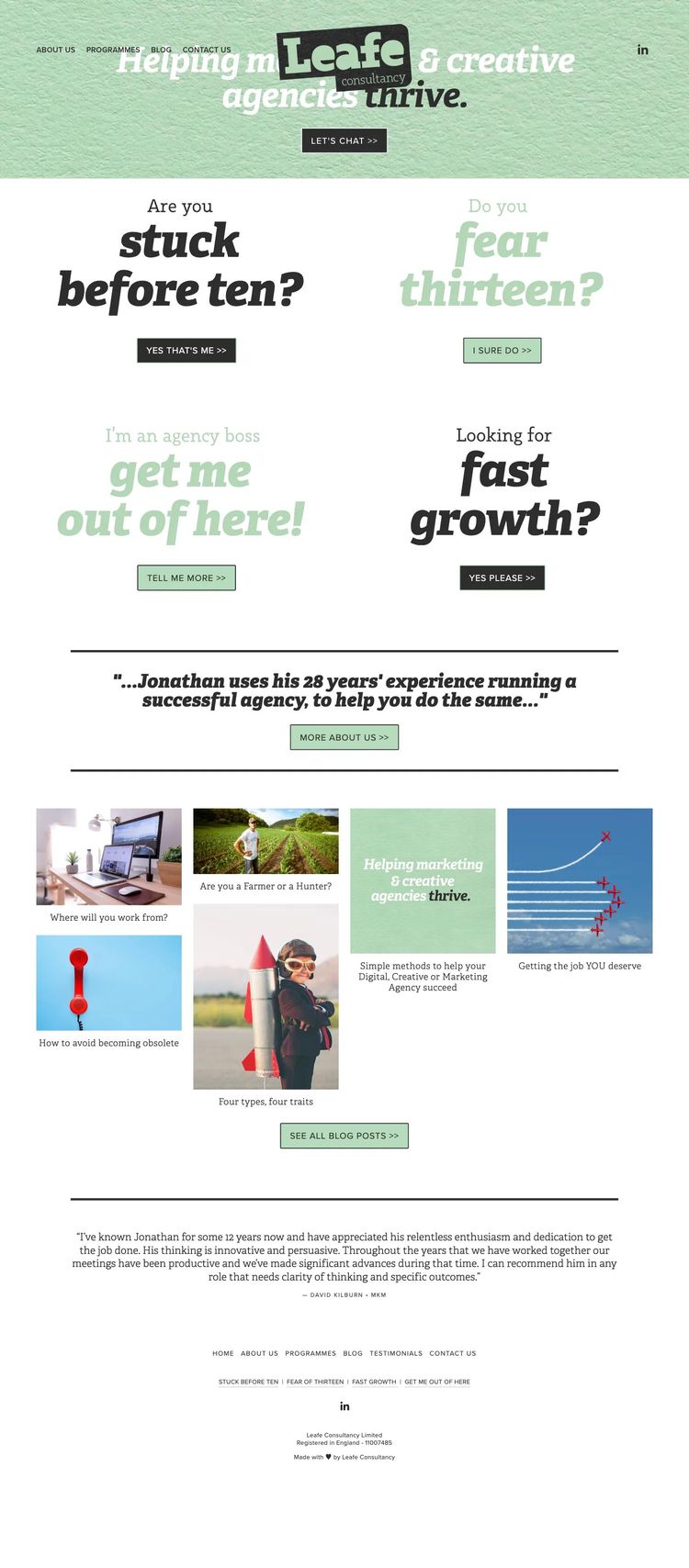 Screenshot 2 of Leafe Consultancy (Example Squarespace Business Consultant Website)