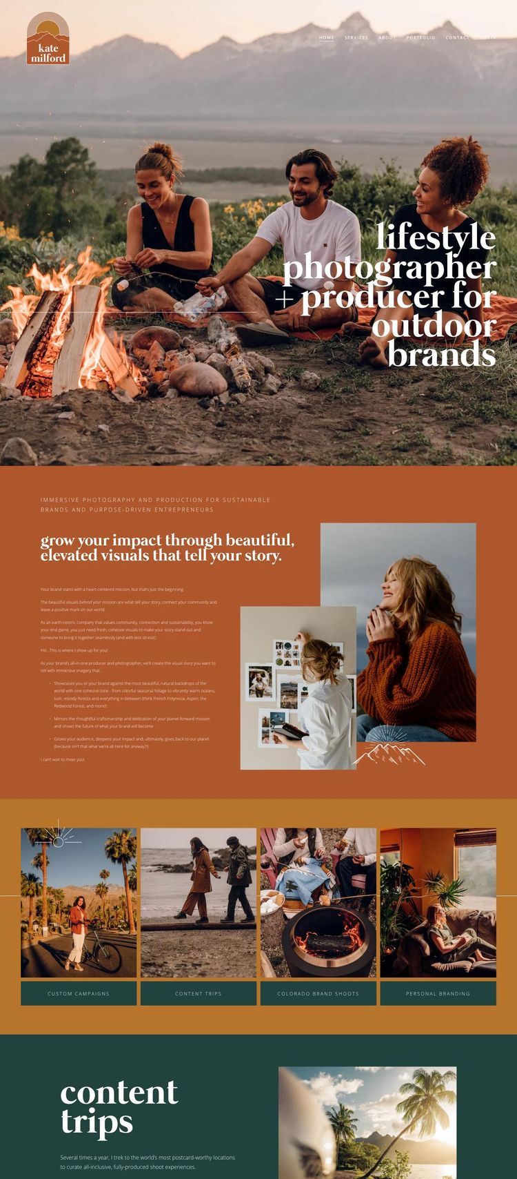 Screenshot 2 of Kate Milford Productions (Example Squarespace Photography Website)