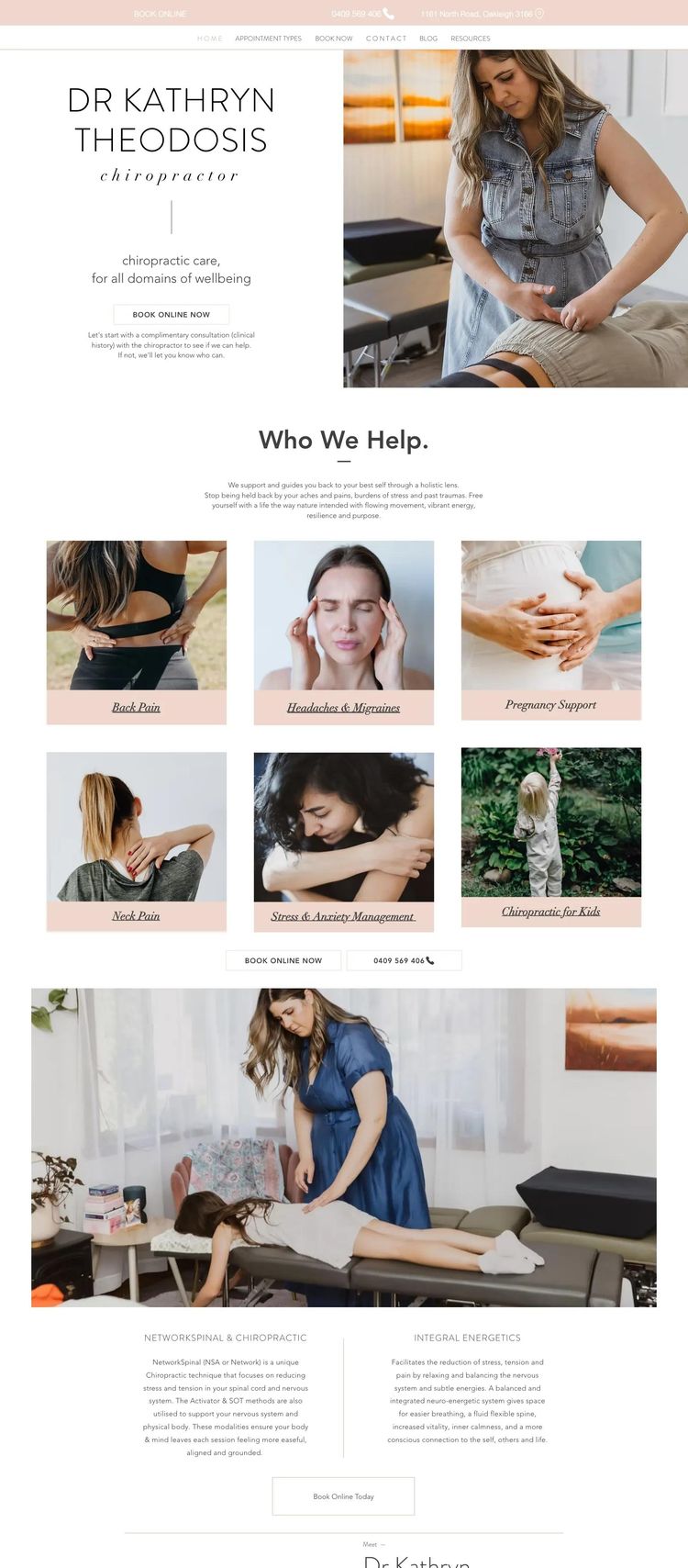 Screenshot 2 of The Energy Chiro (Example Wix Chiropractor Website)