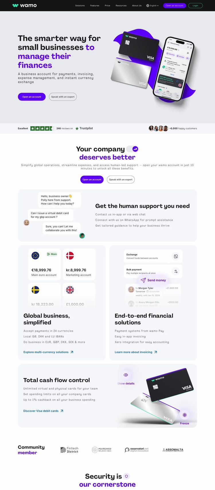 Screenshot 2 of Wamo (Example Framer Financial Advisor Website)